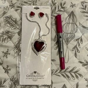 Crystal Avenue Red Heart Necklace